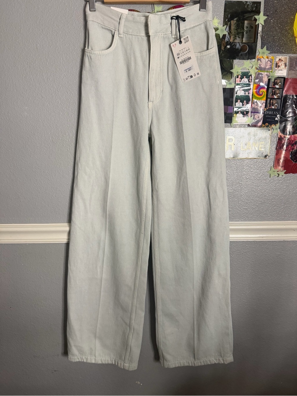 Light Mint Wide-Leg Women’s Jeans — ZARA